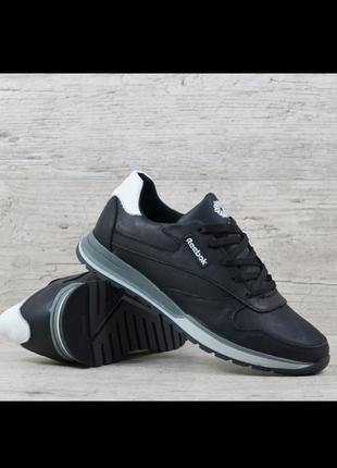 Чоловічі кросівки з натуральної шкіри з логотипом reebok