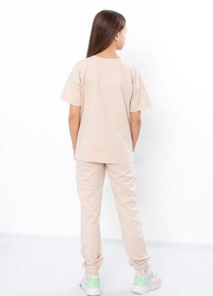 Лавандовый костюм футболка и брюки, лавандовый комплект подростковый, стильный комплект для девушек, модный костюм сиреневый5 фото