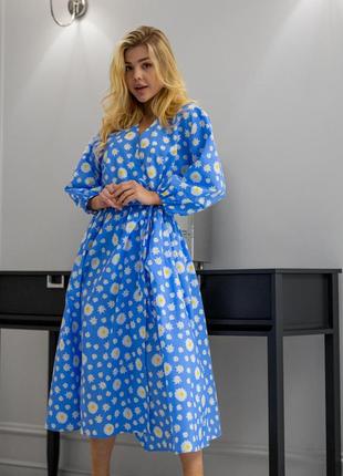 Сукня з довгими рукавами 42-44 блакитний (5081)10 фото