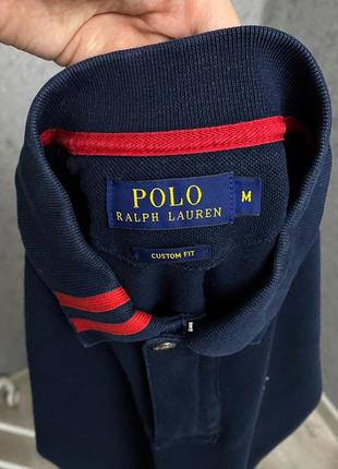 Синя футболка поло від бренда polo ralph lauren4 фото