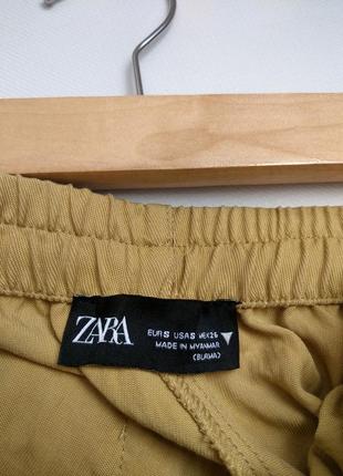 Жіночі широкі брюки zara | straight fit trousers olive green | 7102/41610 фото