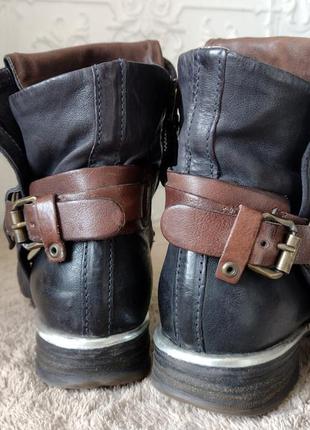 As98 airstep шкіряні італійські темно-сині байкерські черевики до щиколотки 8,5сша 39ес8 фото