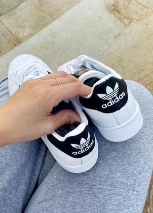 Кроссовки adidas superstar white black8 фото