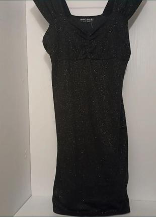 Bodycon сукня обтягуюча з блискітками чорна1 фото