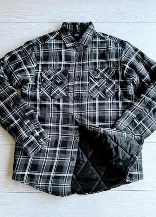 Сорочка f&f рубашка в клітинку утеплена куртка вітровка1 фото