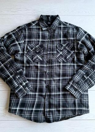 Сорочка f&f рубашка в клітинку утеплена куртка вітровка4 фото