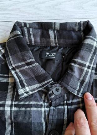 Сорочка f&f рубашка в клітинку утеплена куртка вітровка7 фото