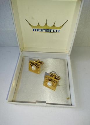 Запонки monarch с жемчугом