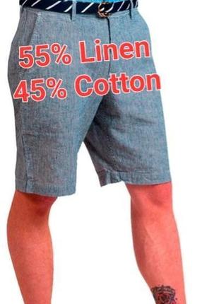 Красивые шорты в сине - белую полоску linen cotton gant, 💯 оригинал, молниеносная отправка