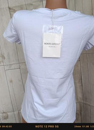 Бавовняна біла футболка з принтом італія monte cervino3 фото
