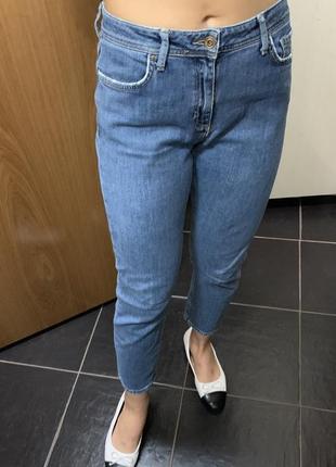 Джинсы женские,синие джинсы мом,укороченные джинсы