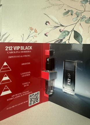 Пробник парфюмированной воды carolina herrera 212 vip black