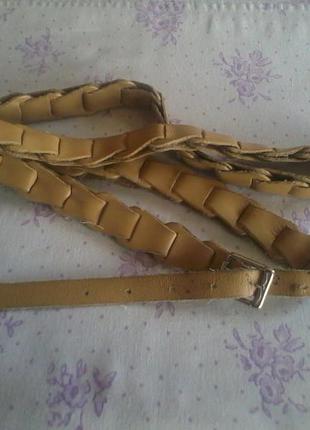 Класичний жіночий плетений шкіряний пасок