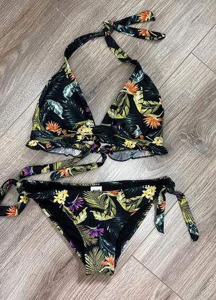 Женский купальный новый totsol,черный с узором 38 (s/m) раздельный