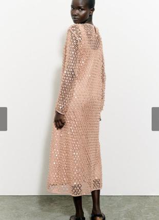 Лимитированная коллекция zara, платье с пайетками.новая3 фото