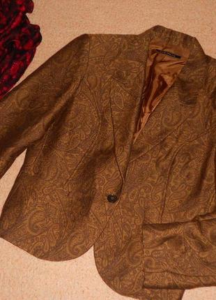 Пиджак жакет шерсть и шелк , жаккардовая ткань 50-48р1 фото