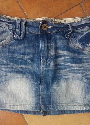 Коротенька джинсова спідничка1 фото