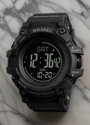 Годинник skmei 1356 (black) чоловічий тактичний / спортивний