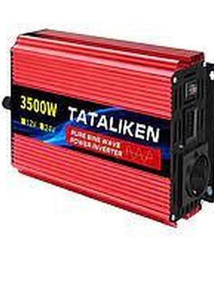 Перетворювач напруги tataliken 12 v на 220 v 3500 w чистий синус інвертор