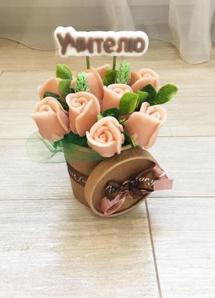 Букет з мила. мильна букет. квіти.день учителя.. троянди