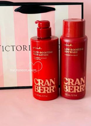 Подарочный набор cranberry victoria’s secret, спрей, лотон, гель для душа