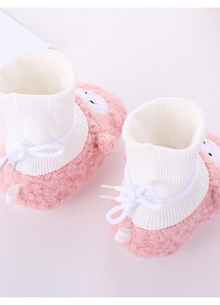Дитячі тапочки з овечками | пінетки для немовлят