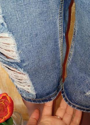 Джинсовые шорты с вышивками/джинсы/6 фото