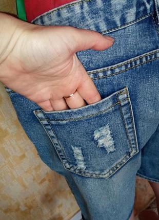 Джинсовые шорты с вышивками/джинсы/8 фото