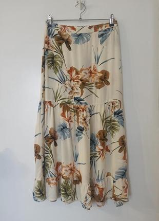 Меди юбка в красивый принт тропики5 фото