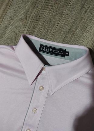 Мужская футболка с воротником / розовое поло / farah / мужская одежда / чоловічий одяг /2 фото