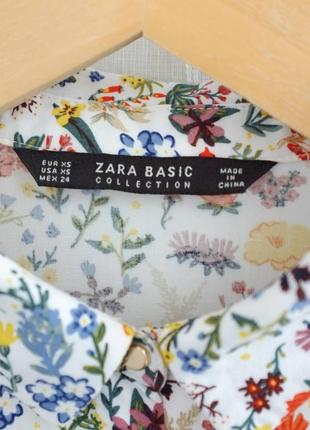 Рубашка в цветочный принт от zara размер xs7 фото
