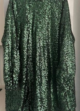 Платье платье нарядное женское зелено пайетками l6 фото