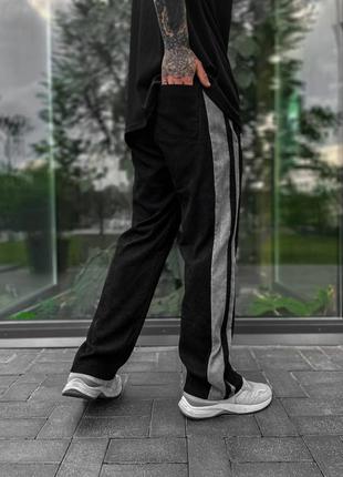 Черные спортивные штаны мужские оверсайз вельветовые2 фото
