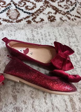 Глітерні святкові туфлі- балетки