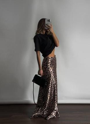 Леопардовая юбка макси5 фото
