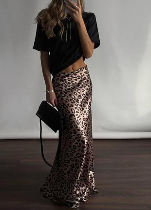 Леопардовая юбка макси8 фото