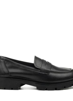 Туфли женские черные на низком ходу 2421т2 фото