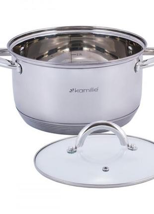 Каструля kamille 3,4 л., з нержавіючої сталі з кришкою