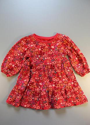 Милое и качественное красное платье от next для девочки 6-12 месяцев