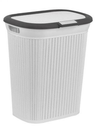 Корзина для білизни 45 л, irak plastik "в'язання" (білий)