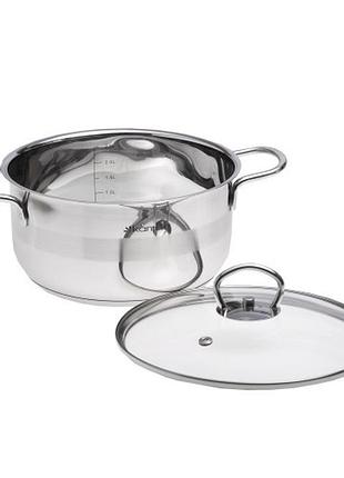 Каструля kamille 3 л., 20*10 см., із нержавіючої сталі з кришкою