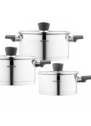 Набір посуду ardesto gemini trento 6 пред., нержавіюча сталь