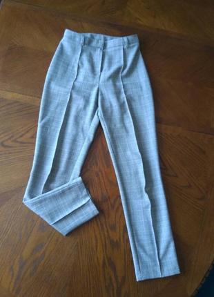 Штани класичні брюки сірі в клітинку zara mango pull&джемперы h&m