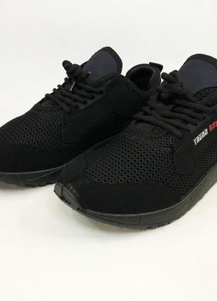 Текстильные кроссовки 42 размер &lt;unk&gt; летние кроссовки с тканевым верхом. модель 62496. цвет: черный