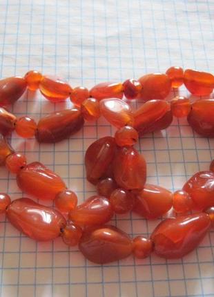 Намисто.ожеле. натуральний камінь. сердолик. вінтаж.
