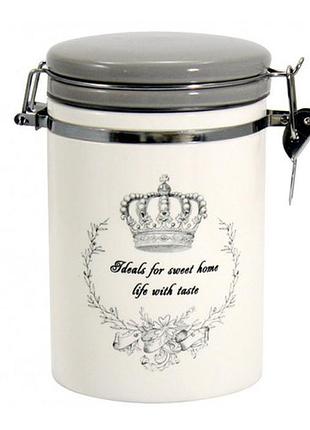 Банка керамічна interos "корона" 850 мл. із зажимом