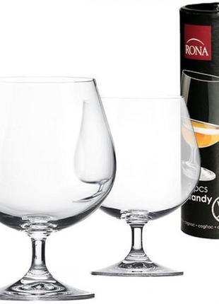Набір келихів rona golden set 400 мл., брендіі, 2 шт. в тубусі