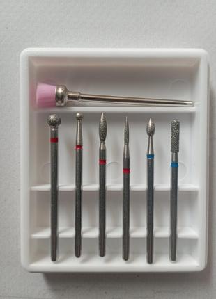 Набір алмазних фрез для манікюру (7 штук)