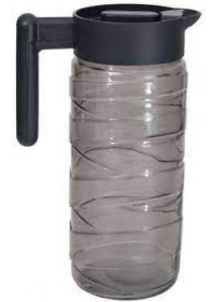 Глечик скляний herevin grey 1.55 л з кришкою