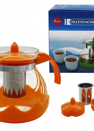 Заварник скляний multi-function tea pot мікс 1.5 л